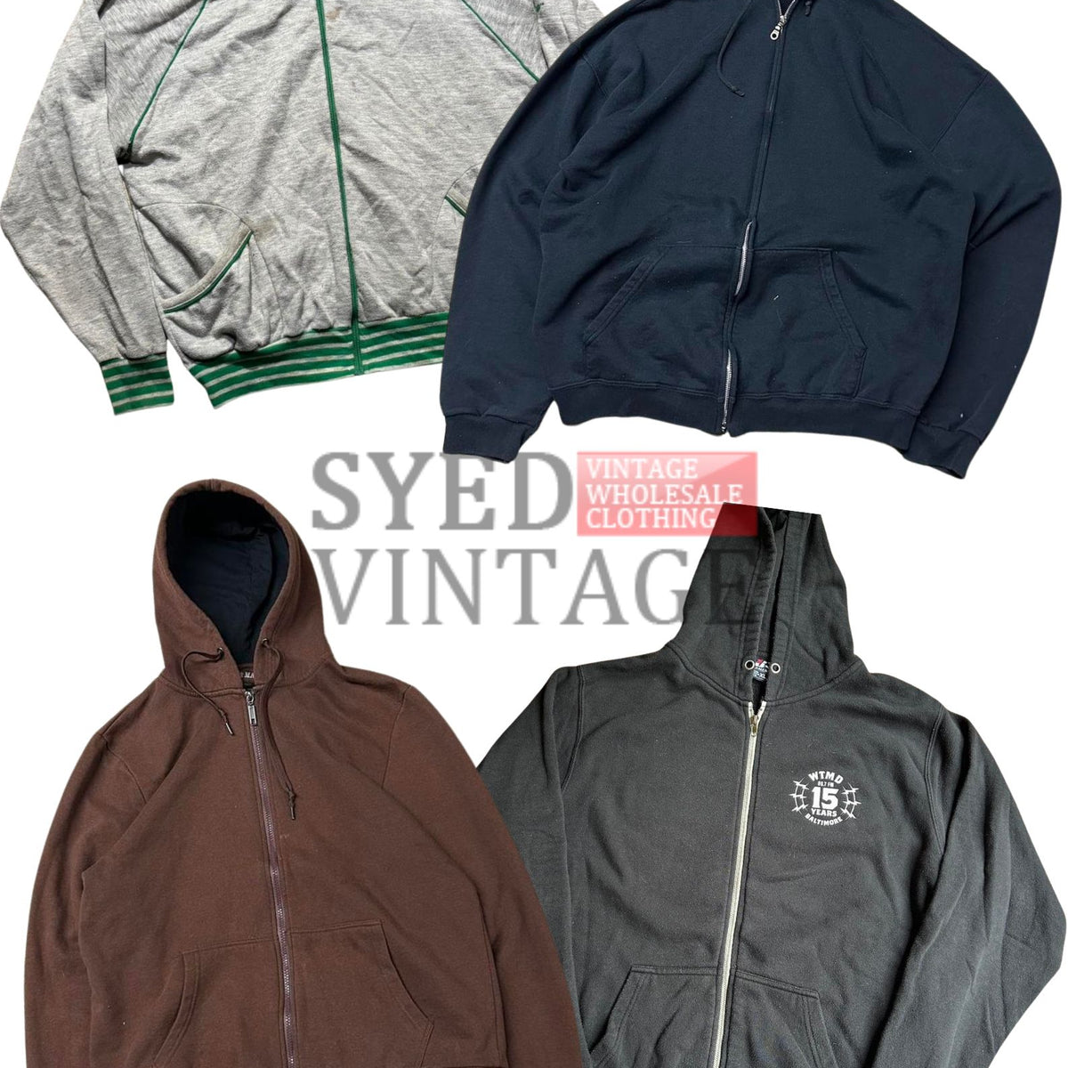 Full Zip Sweatshirts Unbranded Mix 45kg Bale - Image 3