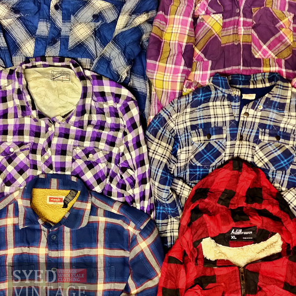 Flannel Unbranded Thick Padded Shirts Jackets Bale