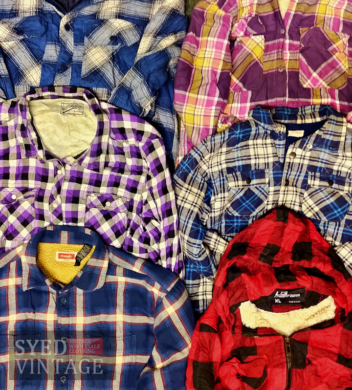 Flannel Unbranded Thick Padded Shirts Jackets Bale