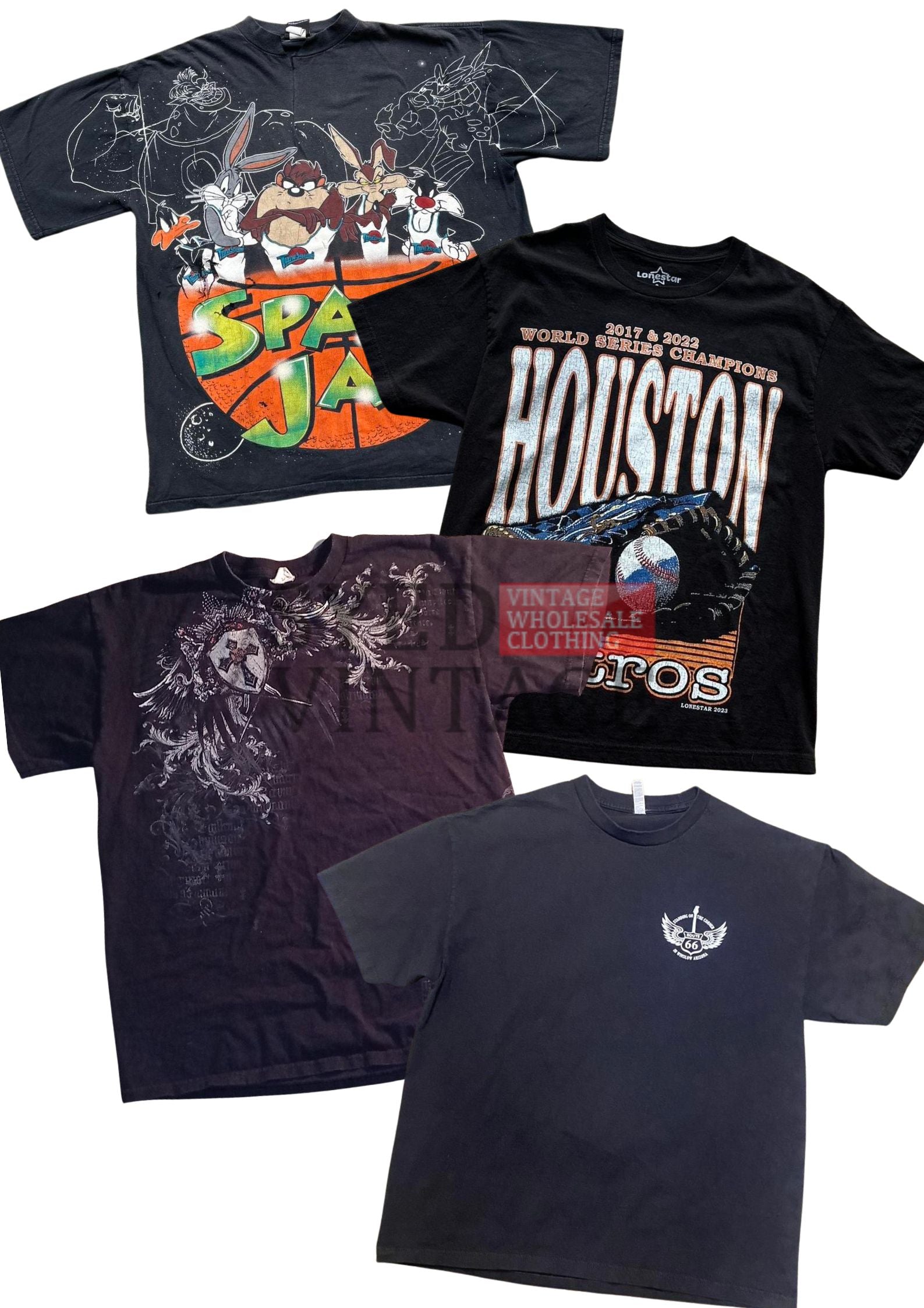 Printed Black T-shirts Mix 45kg Bale