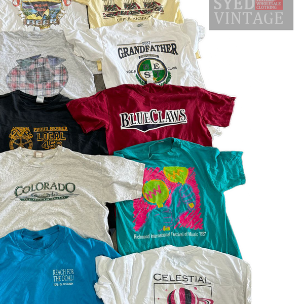 Single Stitch T-shirts 80s 90s Old 45kg Bale