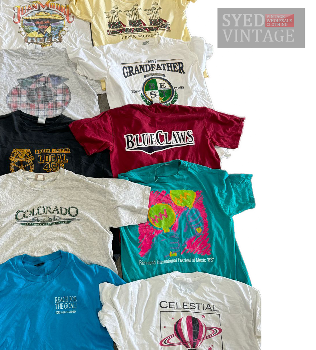 Single Stitch T-shirts 80s 90s Old 45kg Bale