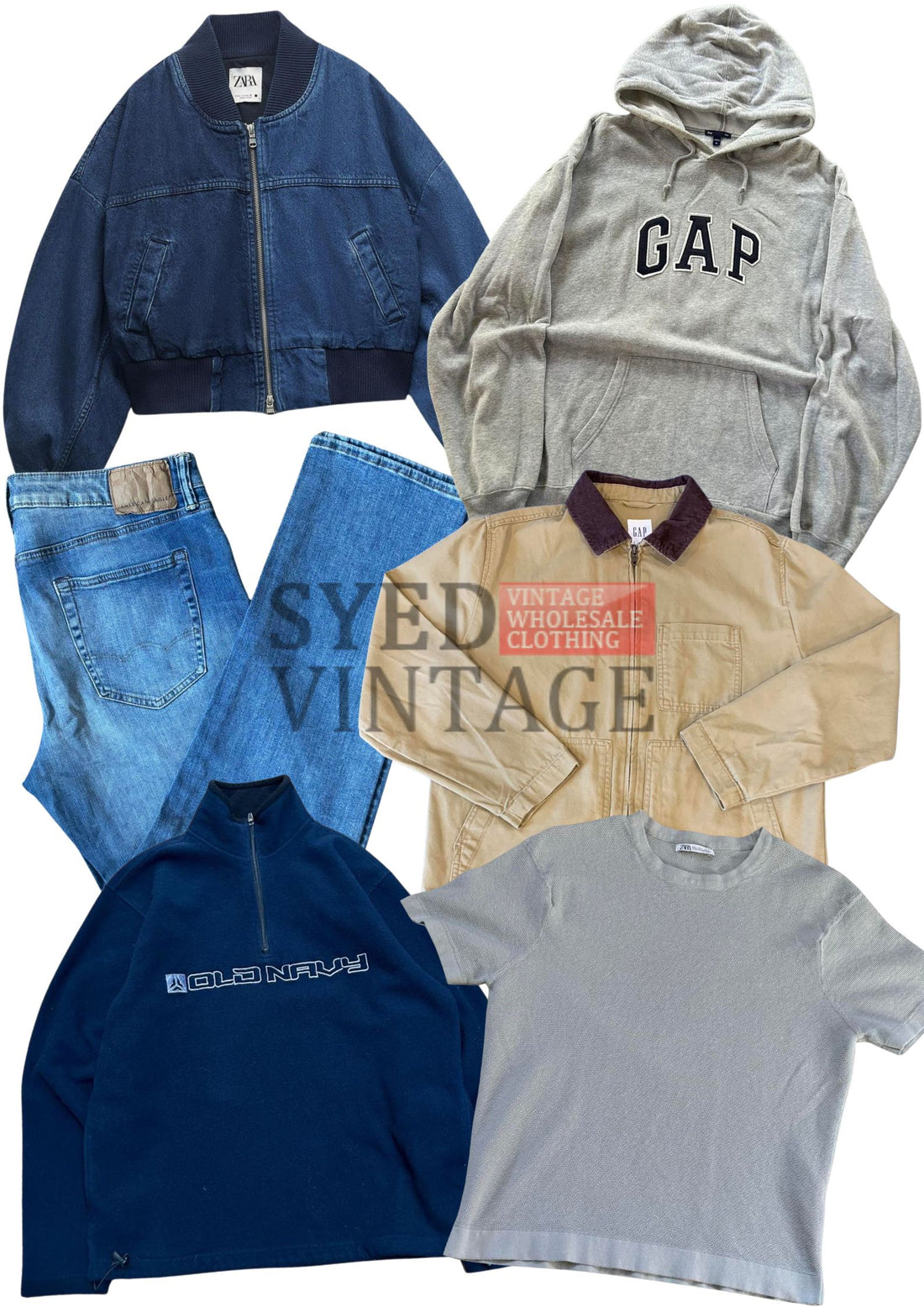 Bale de 50 kg de vêtements Zara American Eagle, Old Navy et Gap