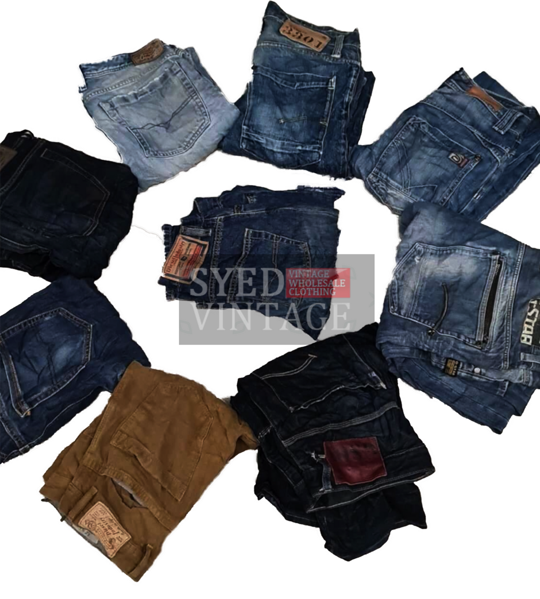 Jeans de marque pour hommes, balle de 45 kg